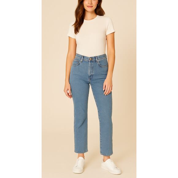 Renggli Slim Straight Jeans Women 25 Light Blue Classic Casual Minimalist Clean